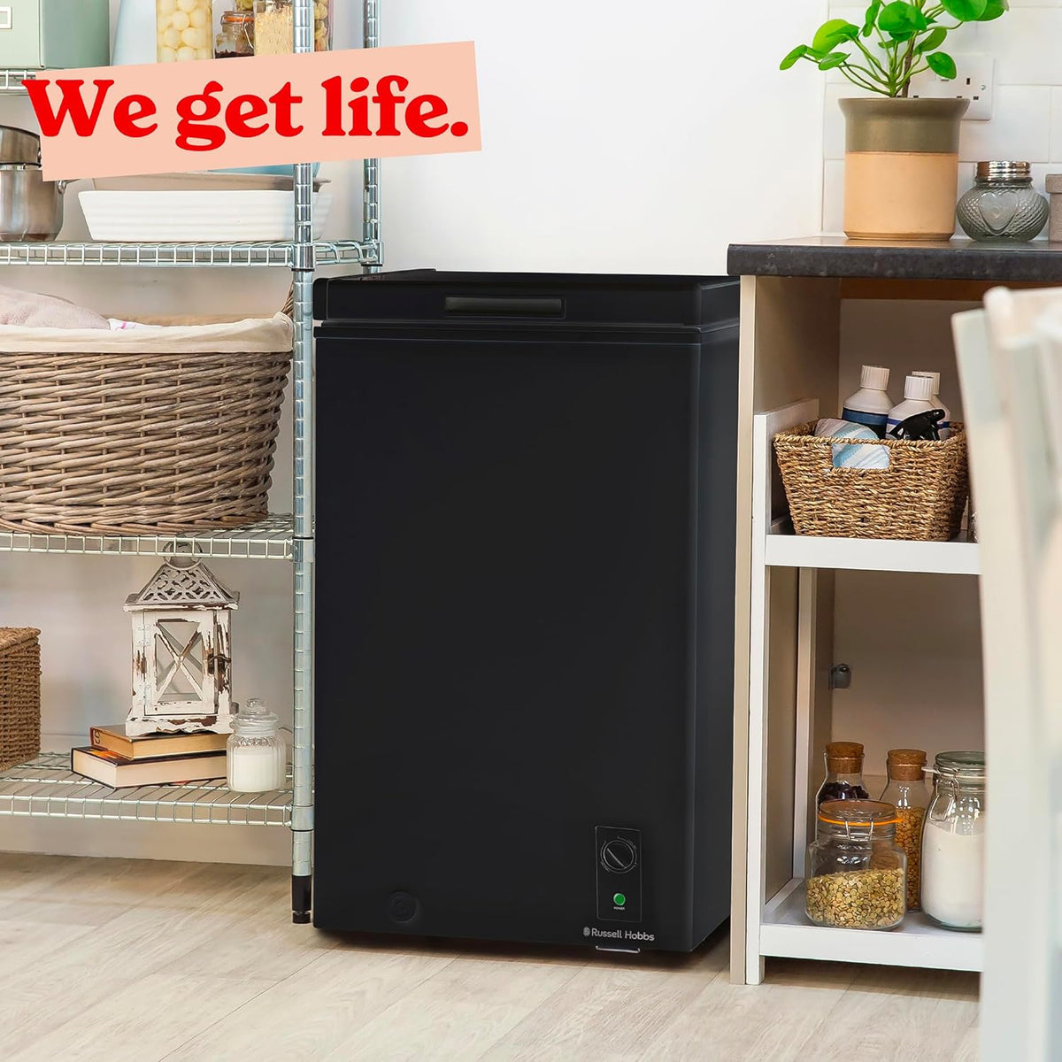 Chest Freezer 3.5 cu ft Freestanding With Adjustable Temperature Black