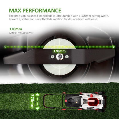 Cordless Lawn Mower 14.6in 40V 2x4.0Ah Batteries 6 Heights 9.2 Gal