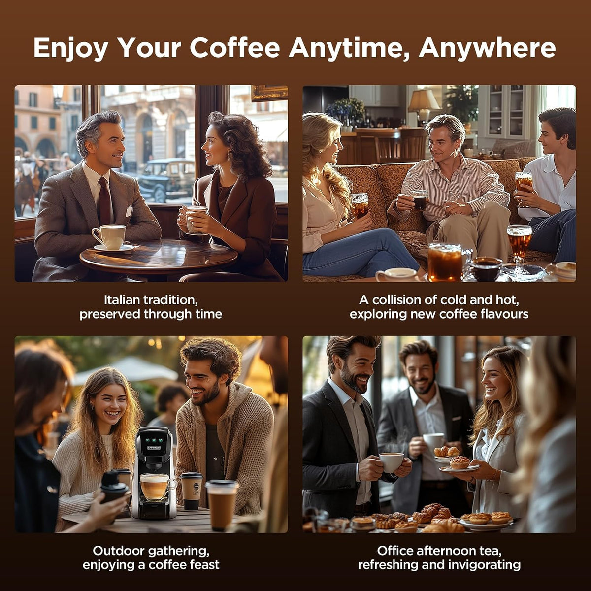 Pod Coffee Machine 5 In 1 20 Bar 0.8 Qt Black