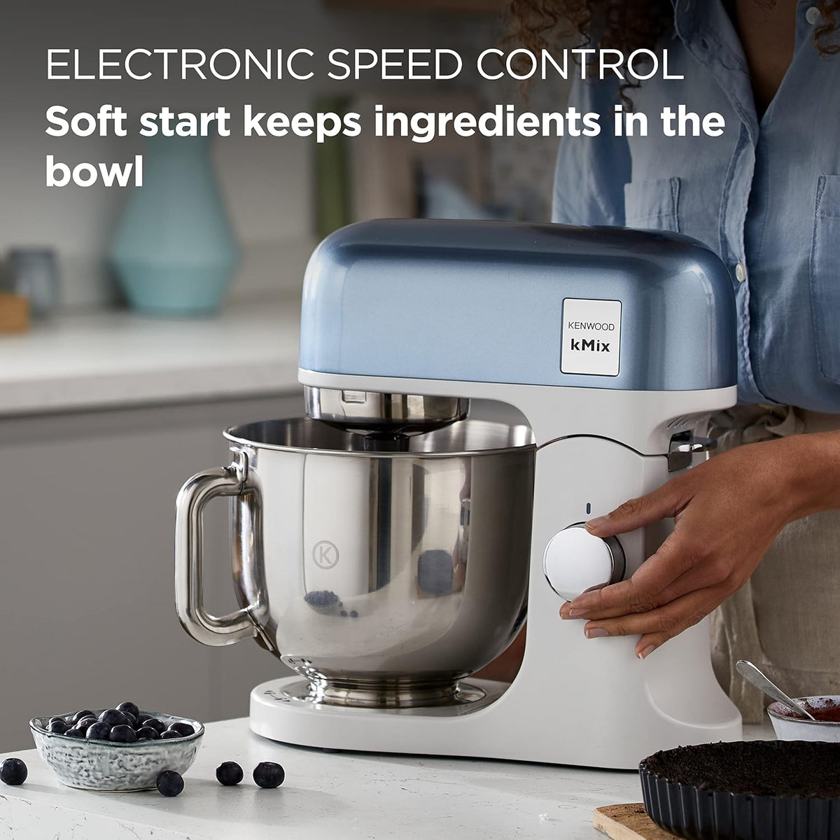 Stand Mixer 5.3 Qt 1000W 6 Speed Blue