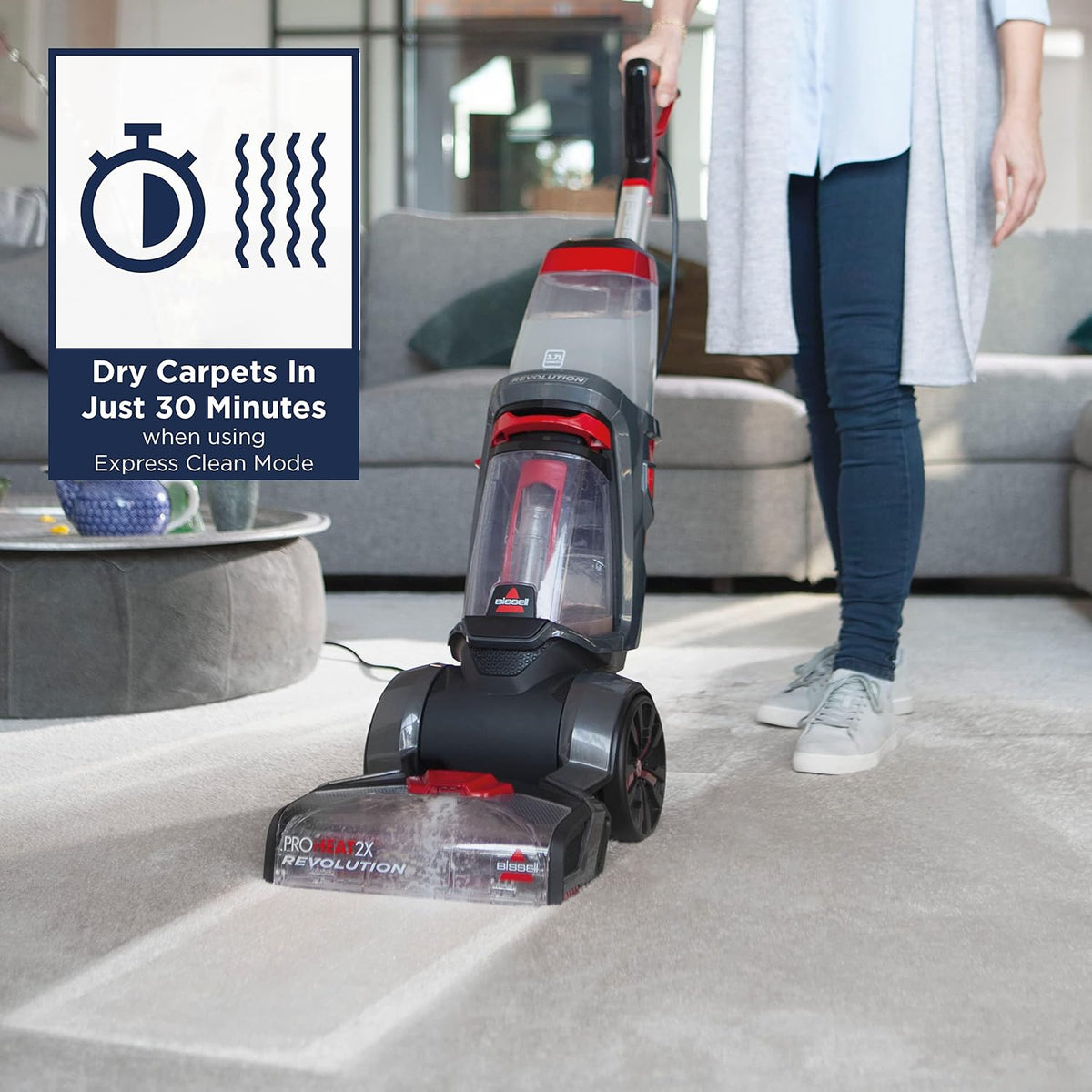 Carpet Cleaner ProHeat 2X Revolution With Heatwave Technology 3.9 Qt Red Black