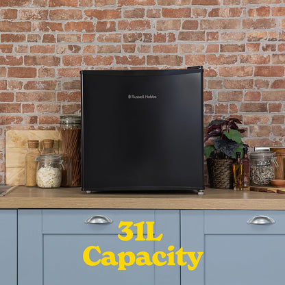 Freestanding Mini Freezer 1.1 cu ft Adjustable Temperature Black Reversible Door