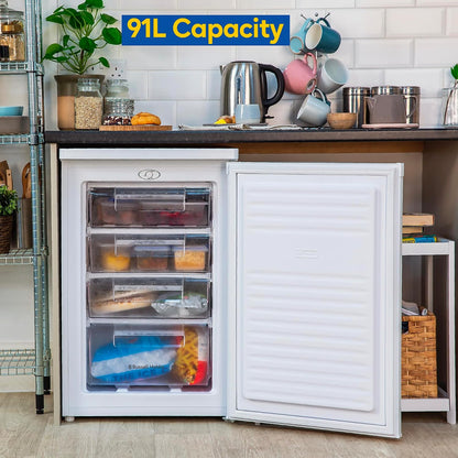 Under Counter Freezer 3.2 cu ft 21.7in White Freestanding