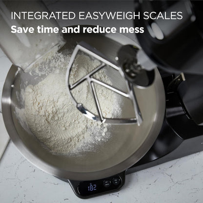 Stand Mixer 1200W Integrated Scale 5.3 Qt 3.7 Qt Bowls Black