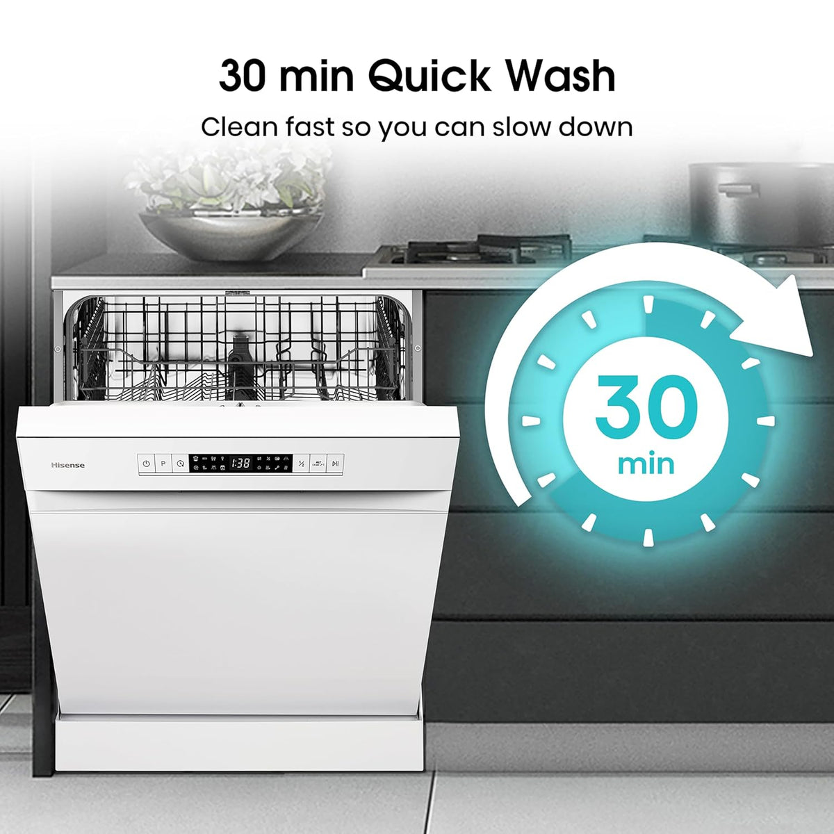 Freestanding Dishwasher 13 Place Settings 47dB 8 Programs White