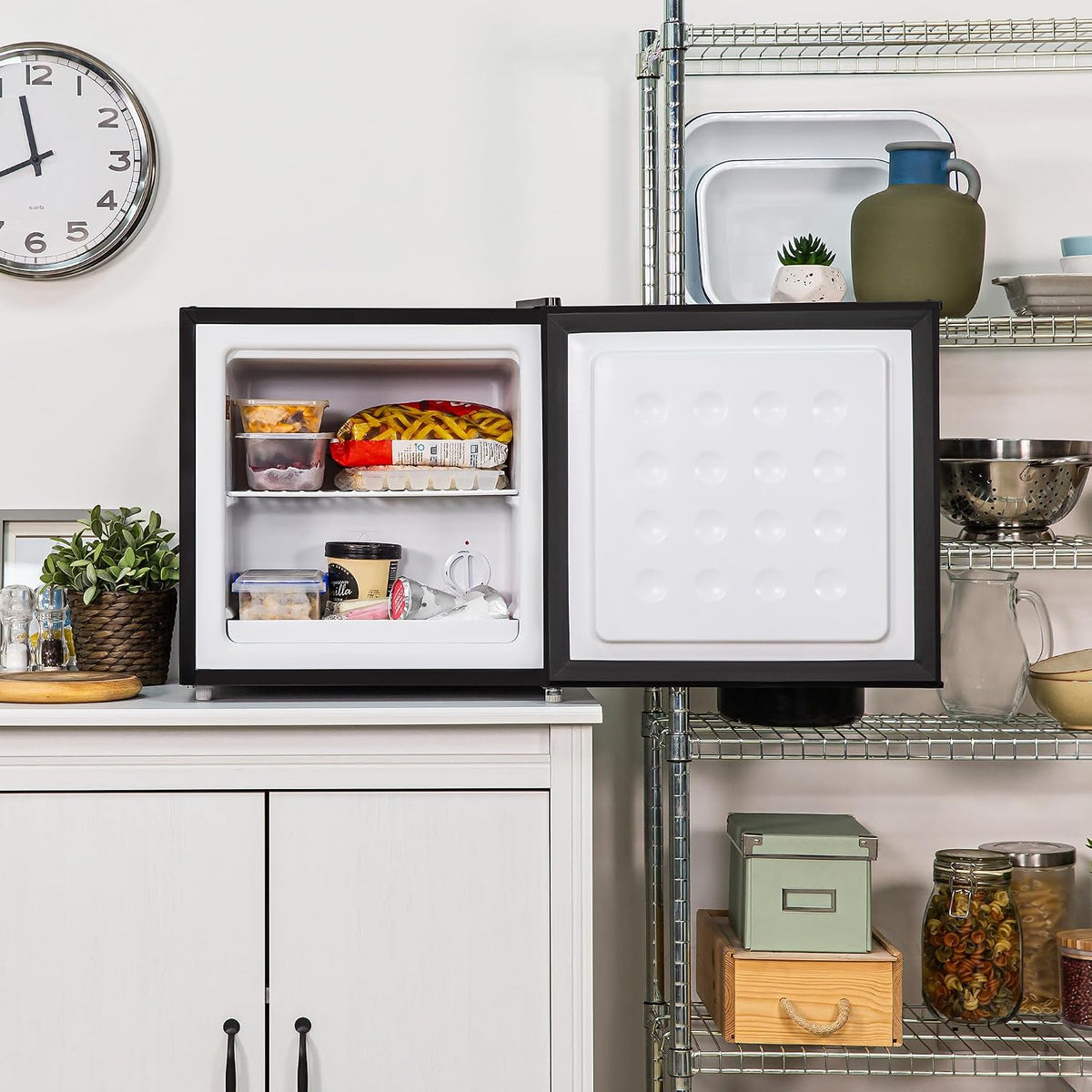 Table Top Mini Freezer 1.1 cu ft Black Freestanding