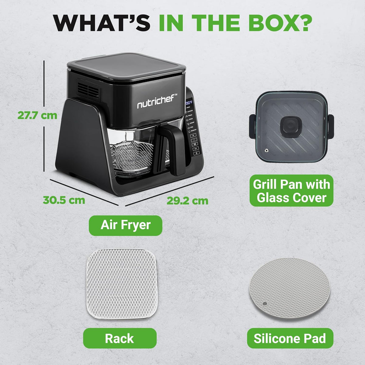 Air Fryer and Grill 4.2 Qt 7-in-1 Preset Cook Modes Black