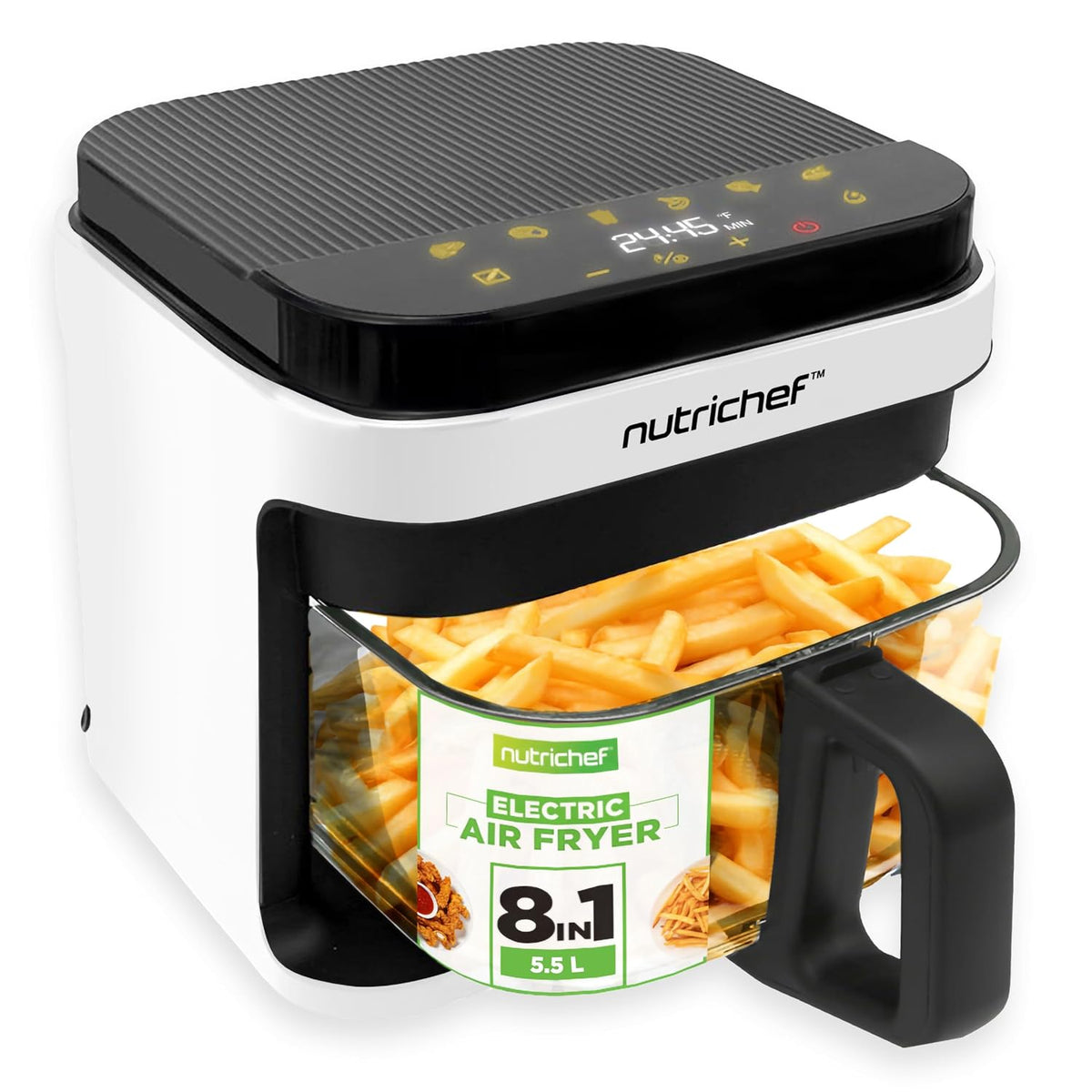 Air Fryer and Grill 4.2 Qt 7-in-1 Preset Cook Modes Black
