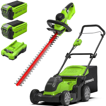 Cordless Lawnmower 16.1in Cutting Width 13.2 Gal Bag 2x 40V 2Ah Batteries