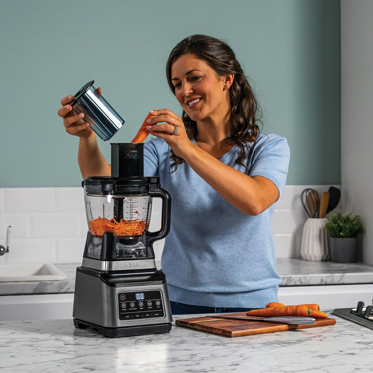 3-In-1 Food Processor And Blender With 5 Automatic Programs 1.9 Qt Black