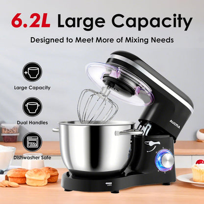 Stand Mixer 6.6 Qt 1400W 6 Speed Tilt-Head Black