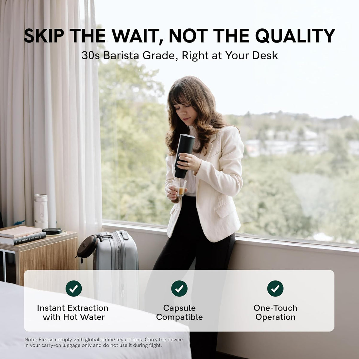 Portable Espresso Machine 20 Bar Self-Heating USB-C Space Gray