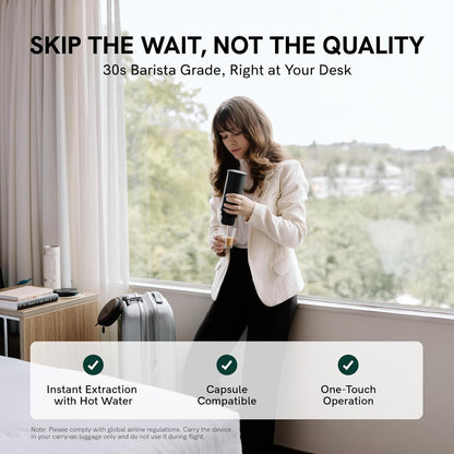 Portable Espresso Machine 20 Bar Self-Heating USB-C Space Gray