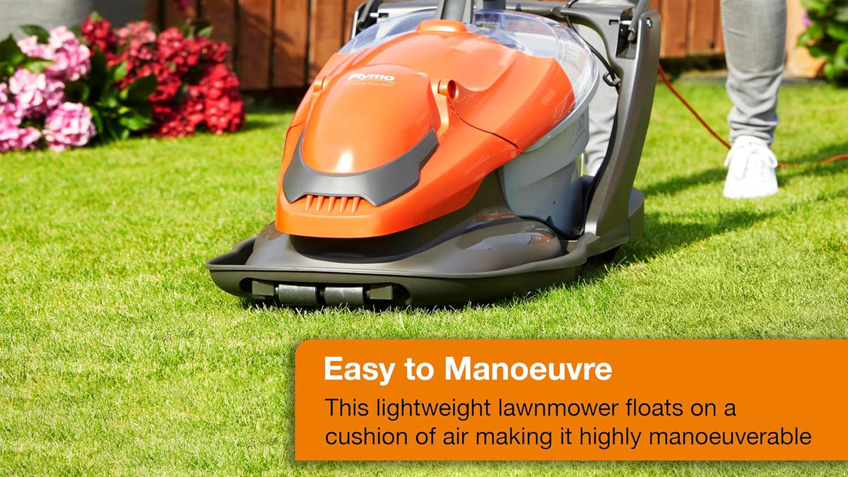 Corded Electric Hover Lawn Mower 1800W 14.2in 6.9 Gal 4 Heights Orange Gray
