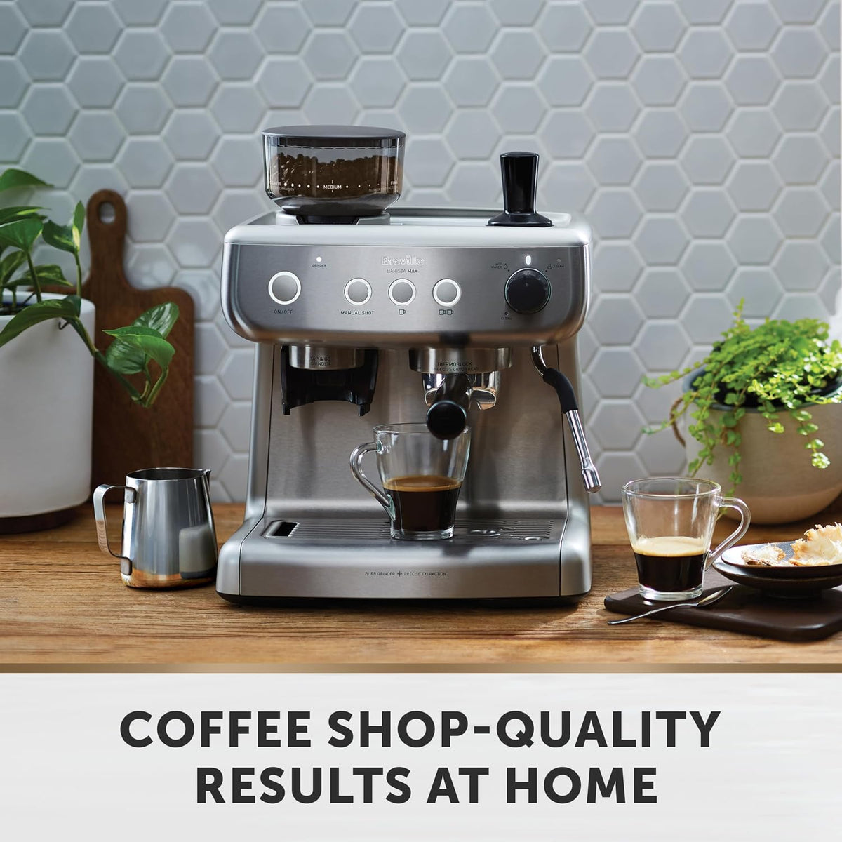 Espresso Machine 3 Qt 15 Bar Integrated Grinder Stainless Steel
