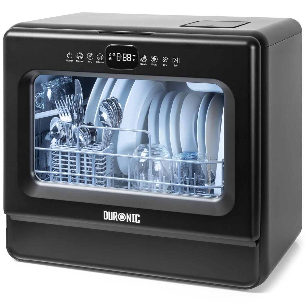 Table Top Dishwasher 5.3 Qt 950W 8 Programs Black