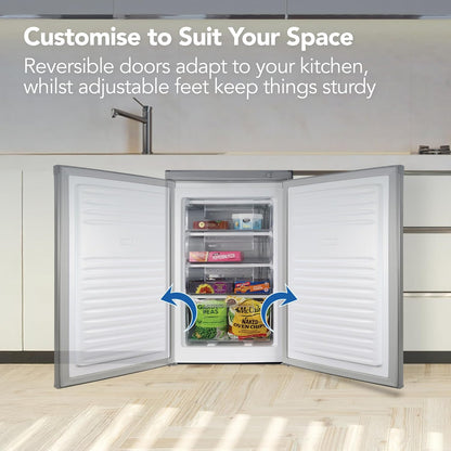 Freestanding Under Counter Freezer 3.2 cu ft Reversible Door Silver