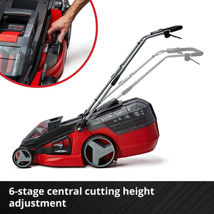 Cordless Lawn Mower 16.9in 16.6 Gal Grass Box 6 Heights Mulching 36V 2 Batteries 2 Chargers