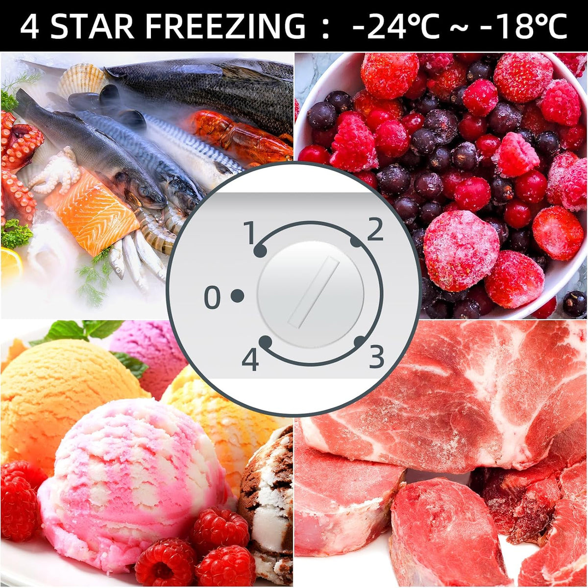 Upright Freezer 3.2 cu ft Reversible Door Adjustable Thermostat Black