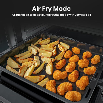Electric Cooker 2.4 cu ft/1.5 cu ft Double Oven Air Fry Mode Ceramic Hob Black