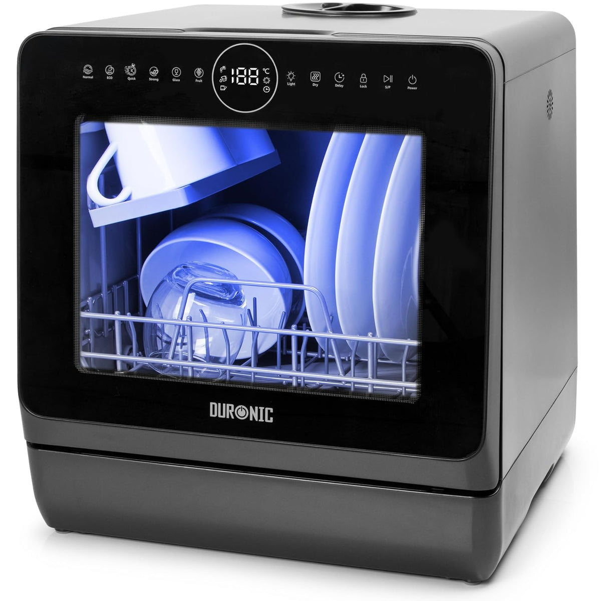 Table Top Dishwasher 5.3 Qt 950W 8 Programs Black
