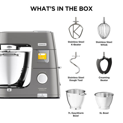 Stand Mixer 7.4 Qt 5.3 Qt 1400W 6 Speeds Touch Screen Silver