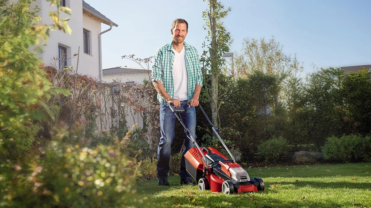 Cordless Lawn Mower 11.8in 18V Brushless Motor Red Black