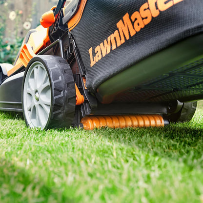 Cordless Lawn Mower 13.4in 24V 2x4.0Ah Batteries Rear Roller