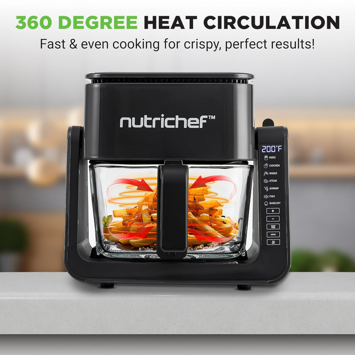 Air Fryer and Grill 4.2 Qt 7-in-1 Preset Cook Modes Black