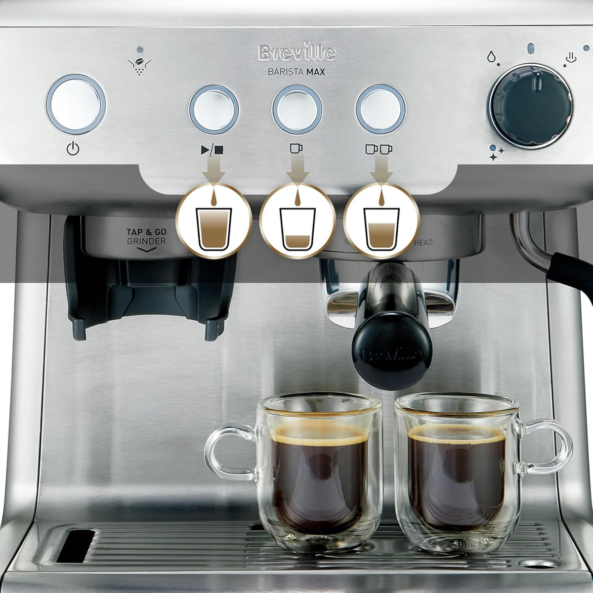 Espresso Machine 3 Qt 15 Bar Integrated Grinder Stainless Steel