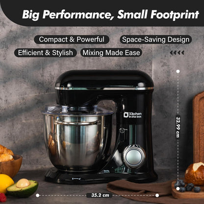 Stand Mixer 1300W 6.3 Qt 10 Speeds Pulse Function Black