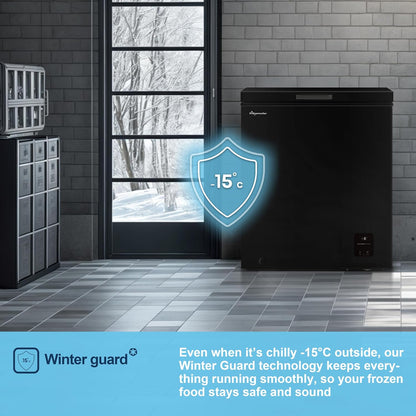 Chest Freezer 5 cu ft 4 Star Winter Guard Black