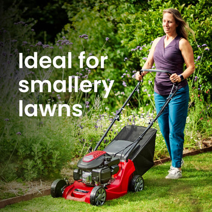 Self-Propelled Petrol Lawnmower 15.4in 123cc 10.6 Gal Grass Collector Red