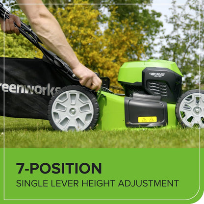 Cordless Lawn Mower 18.1in 48V Self-Propelled 14.5 Gal Bag 2x4Ah Batteries