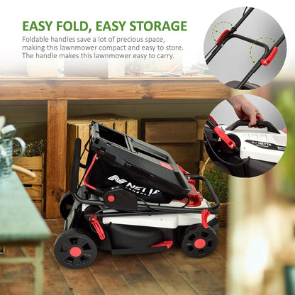 Cordless Lawn Mower 13in 20V 4.0Ah Brushless Motor White