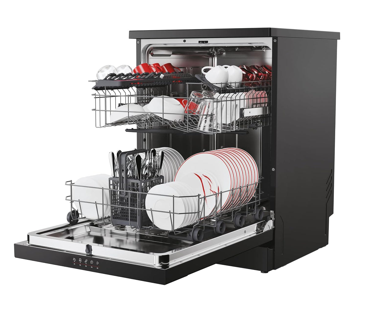 Freestanding Dishwasher 13 Place Settings 23.6in Black