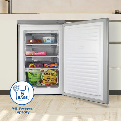 Freestanding Under Counter Freezer 3.2 cu ft Reversible Door Silver