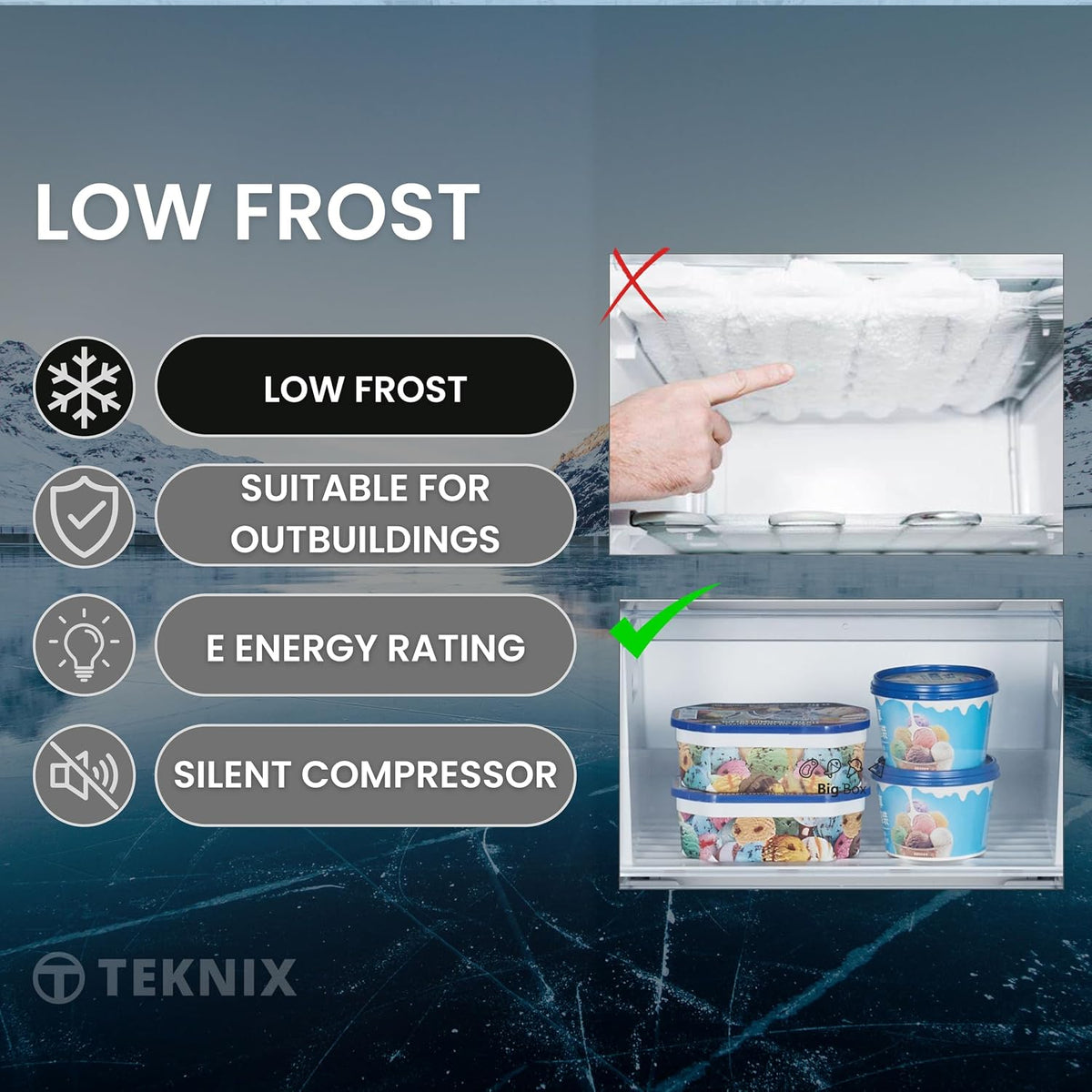 Upright Freezer 6 cu ft 200W E Rated 5 Shelves White