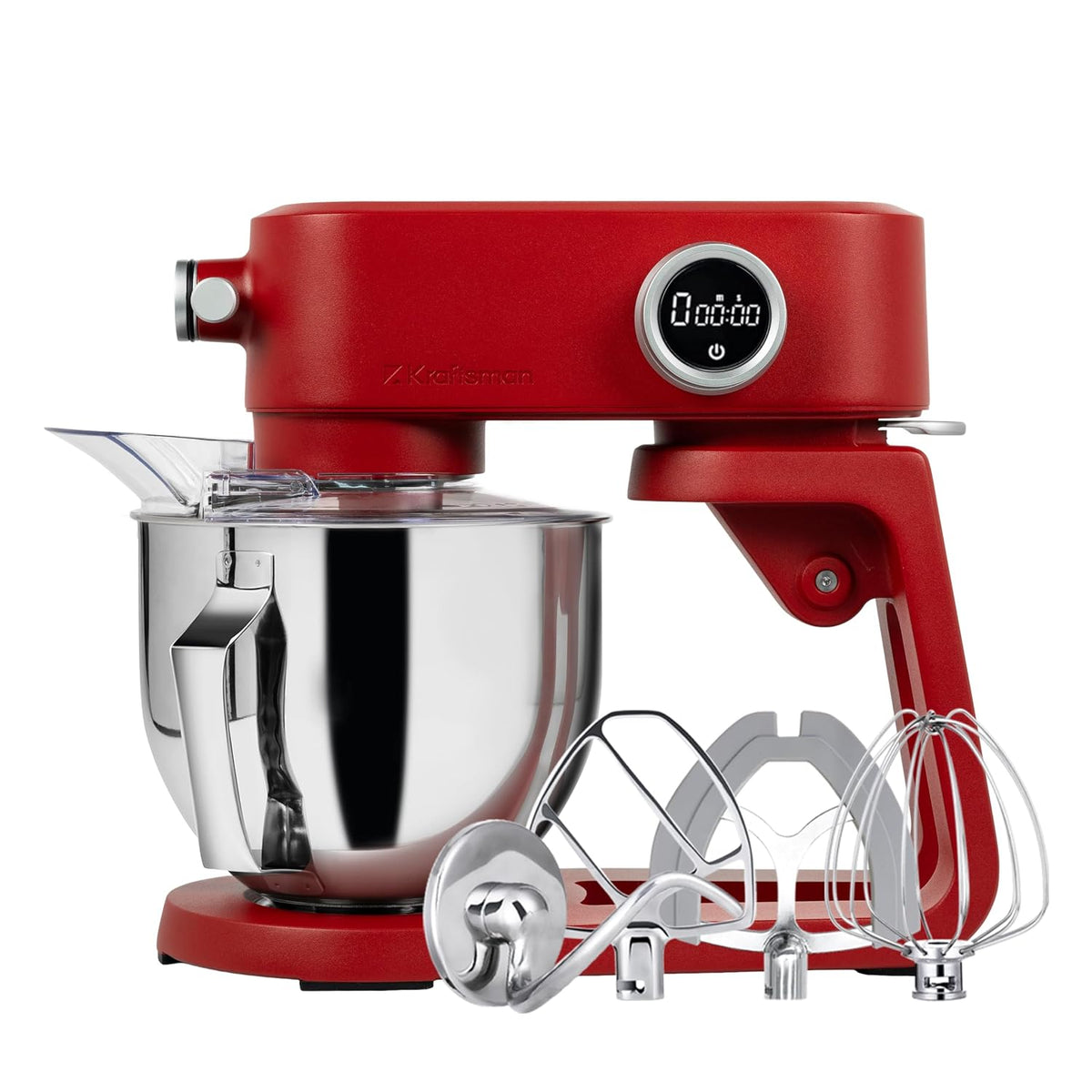 Stand Mixer 5.3 Qt 8 Speeds Timer Stainless Steel Bowl Black