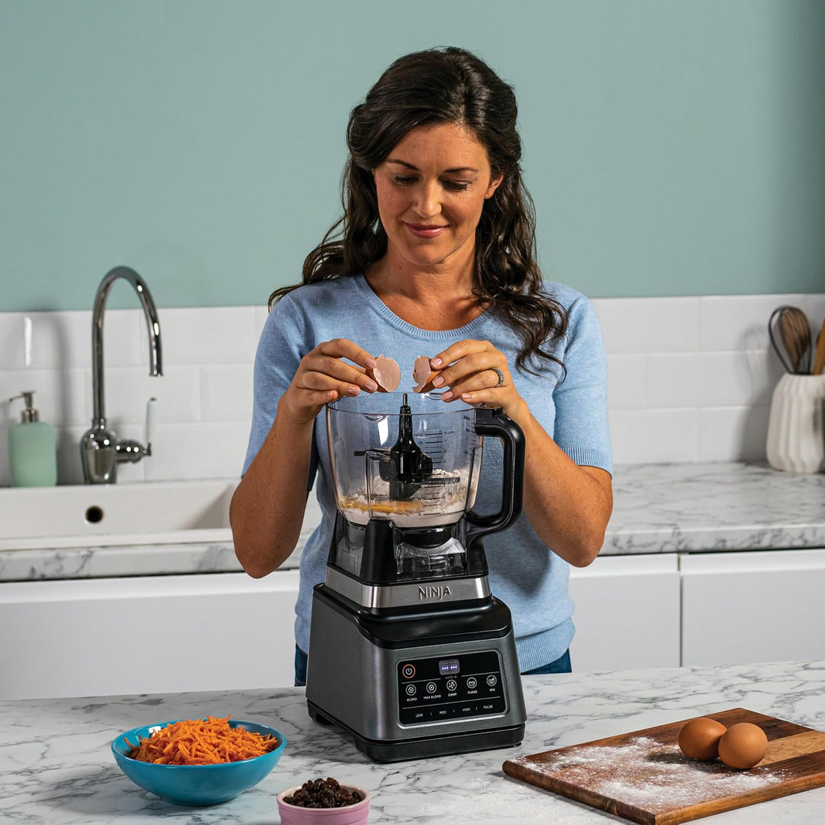 3-In-1 Food Processor And Blender With 5 Automatic Programs 1.9 Qt Black