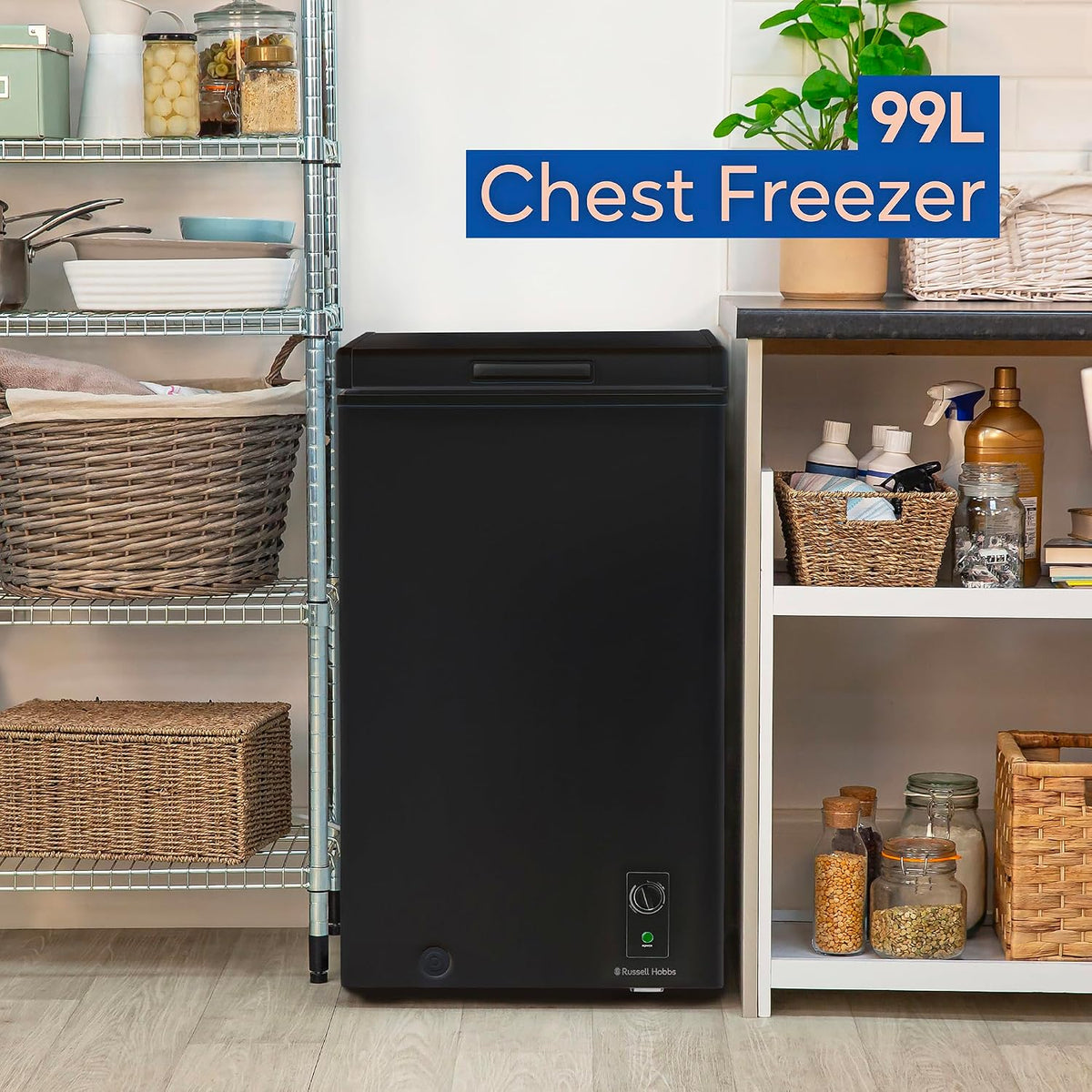 Chest Freezer 3.5 cu ft Freestanding With Adjustable Temperature Black