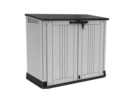 Outdoor Garden Storage Shed 232.5 Gal Top And Front Opening Light Gray
