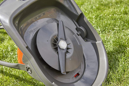 Electric Hover Lawn Mower 1400W 9.8in 3 Heights 32.8ft Cable Orange Gray
