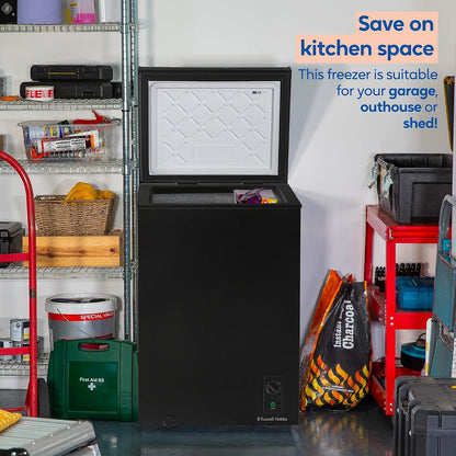 Chest Freezer 3.5 cu ft Freestanding With Adjustable Temperature Black