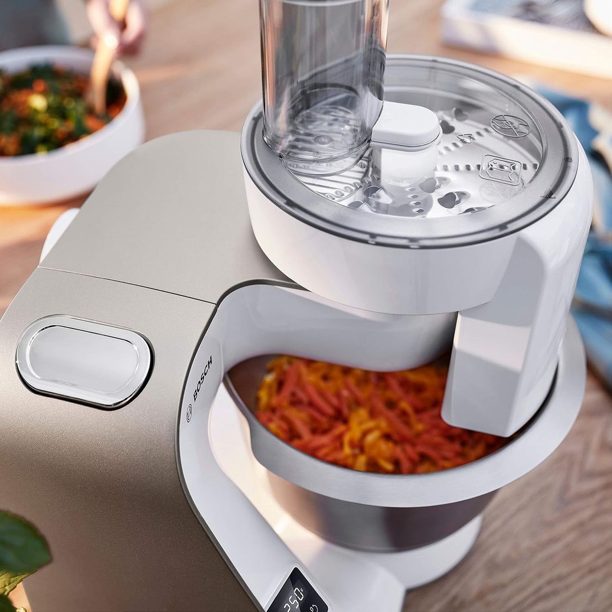 Stand Mixer 7 In 1 1000W 4.1 Qt Bowl 7 Speeds White Silver