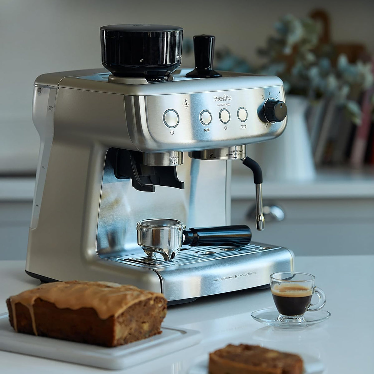 Espresso Machine 3 Qt 15 Bar Integrated Grinder Stainless Steel