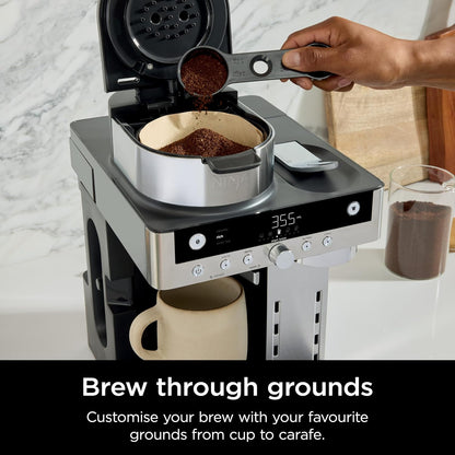 2-in-1 Filter Coffee And Pod Capsule Machine 1.9 Qt Built-in Milk Frother Black