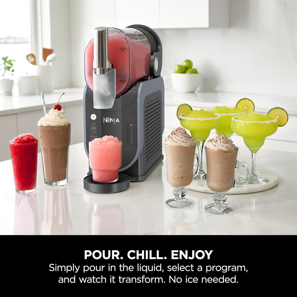 Frozen Drinks Maker 2 Qt 5 Presets WhisperChill Technology Arctic Blue