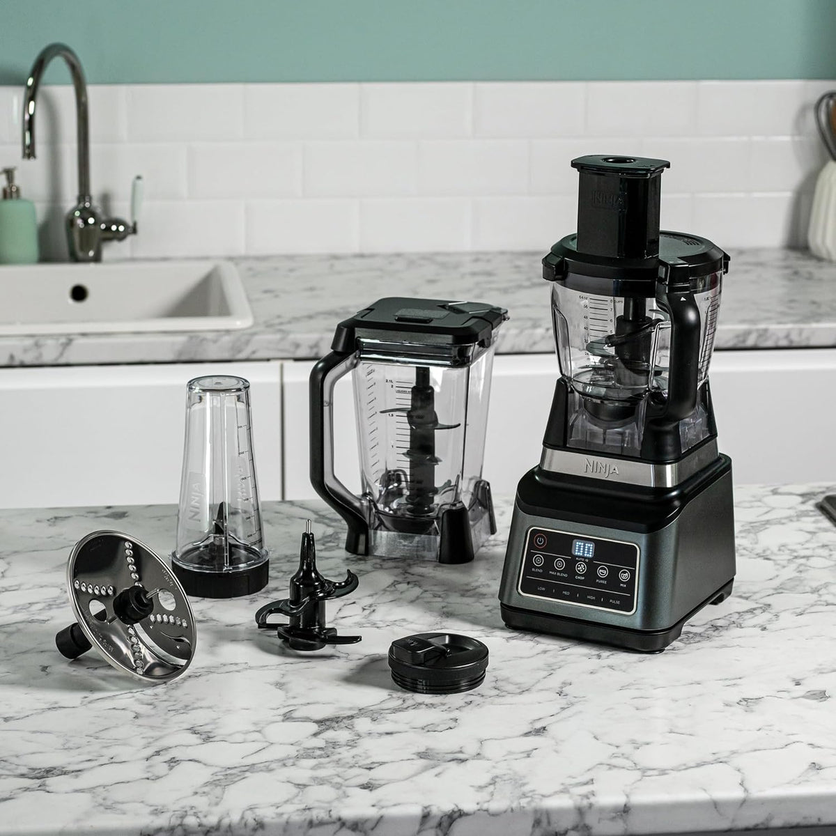 3-In-1 Food Processor And Blender With 5 Automatic Programs 1.9 Qt Black