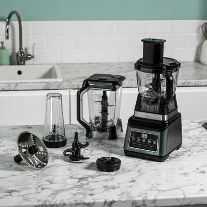 3-In-1 Food Processor And Blender With 5 Automatic Programs 1.9 Qt Black
